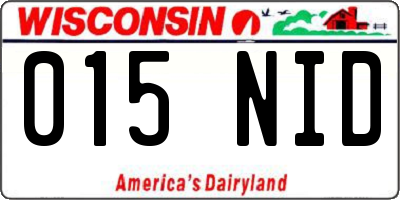 WI license plate 015NID
