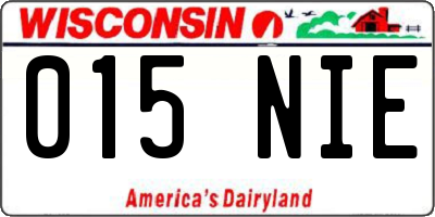 WI license plate 015NIE