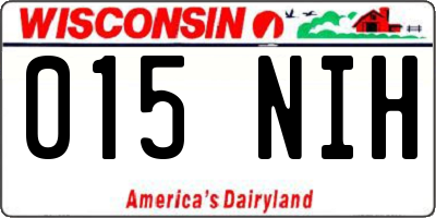 WI license plate 015NIH