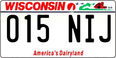 WI license plate 015NIJ