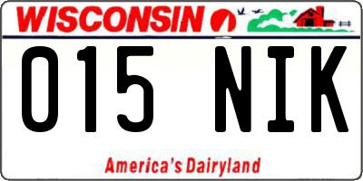 WI license plate 015NIK