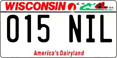 WI license plate 015NIL