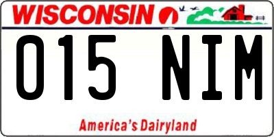 WI license plate 015NIM