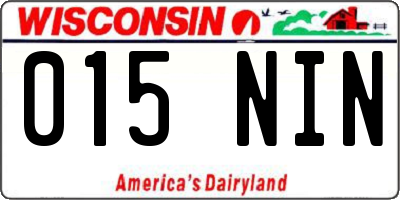 WI license plate 015NIN