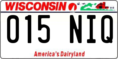 WI license plate 015NIQ