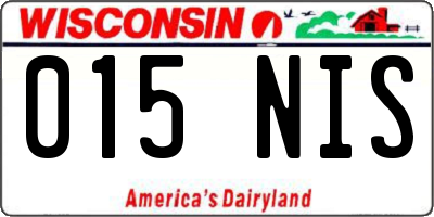 WI license plate 015NIS