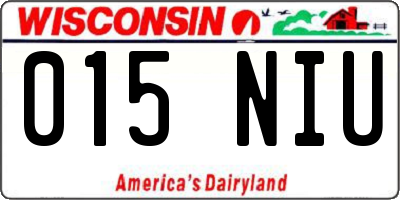 WI license plate 015NIU