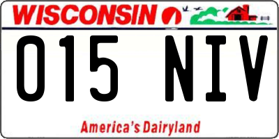 WI license plate 015NIV