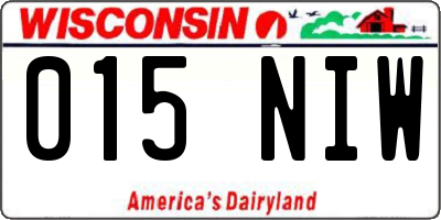 WI license plate 015NIW