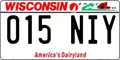 WI license plate 015NIY