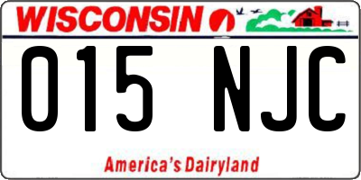 WI license plate 015NJC