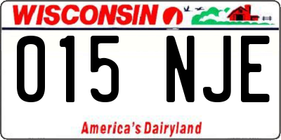 WI license plate 015NJE