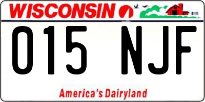 WI license plate 015NJF
