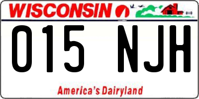 WI license plate 015NJH