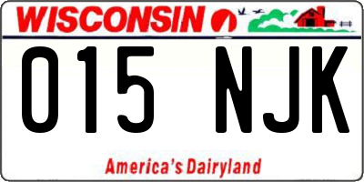 WI license plate 015NJK