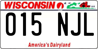 WI license plate 015NJL