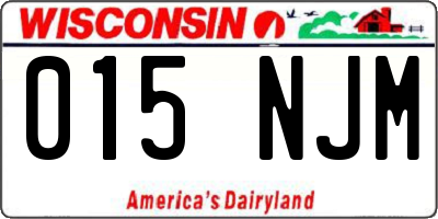 WI license plate 015NJM