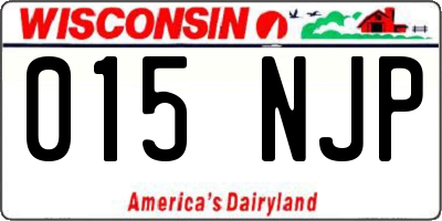 WI license plate 015NJP