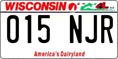 WI license plate 015NJR