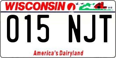 WI license plate 015NJT
