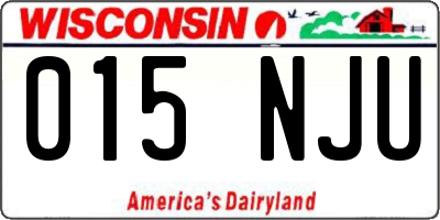 WI license plate 015NJU