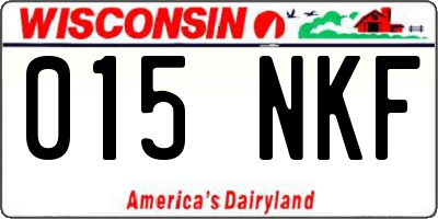 WI license plate 015NKF