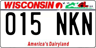 WI license plate 015NKN