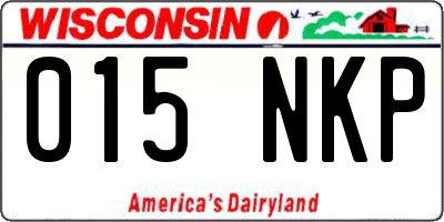 WI license plate 015NKP