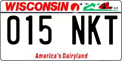 WI license plate 015NKT