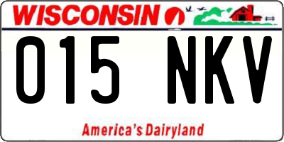 WI license plate 015NKV