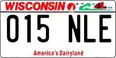 WI license plate 015NLE