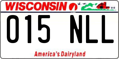 WI license plate 015NLL