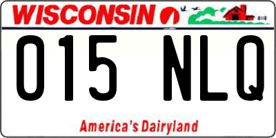 WI license plate 015NLQ