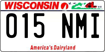 WI license plate 015NMI