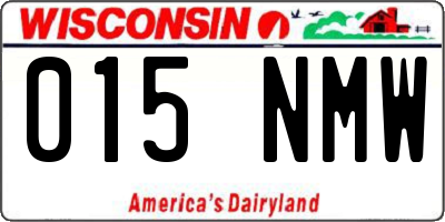 WI license plate 015NMW