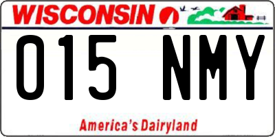 WI license plate 015NMY