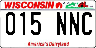 WI license plate 015NNC