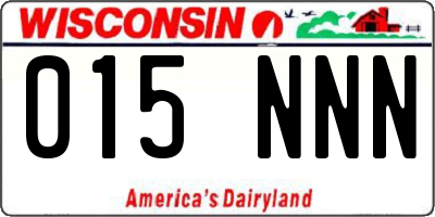 WI license plate 015NNN