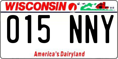 WI license plate 015NNY