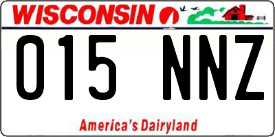 WI license plate 015NNZ
