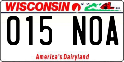 WI license plate 015NOA