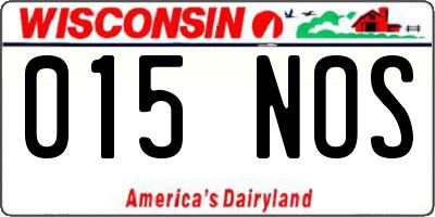 WI license plate 015NOS