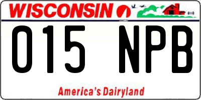 WI license plate 015NPB