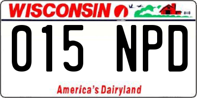 WI license plate 015NPD