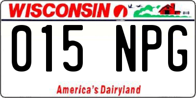 WI license plate 015NPG