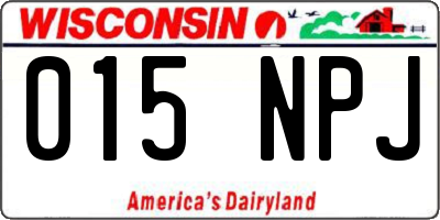 WI license plate 015NPJ