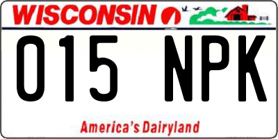 WI license plate 015NPK