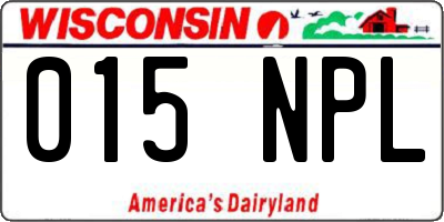 WI license plate 015NPL
