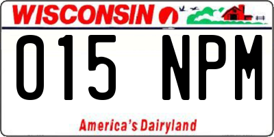 WI license plate 015NPM