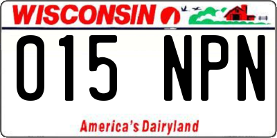 WI license plate 015NPN